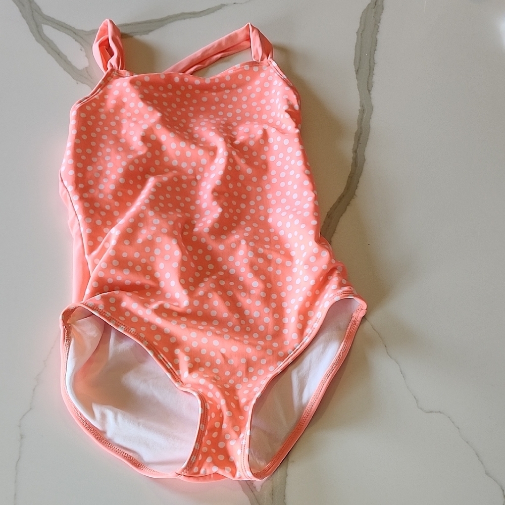 Polka Dot Swimsuit in Pink and White